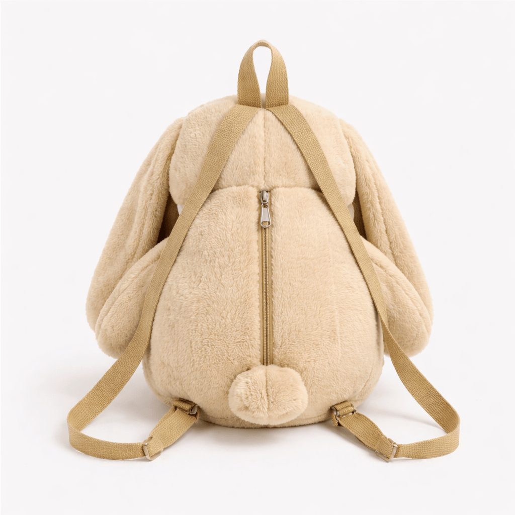 Angry Bunny Plush Backpack in Beige My Plushie