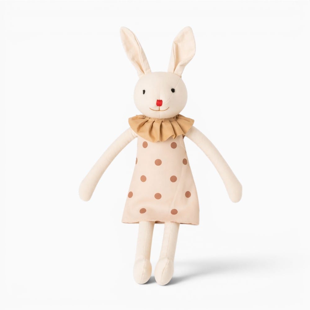 Beige Bunny Plush with Dress My Plushie