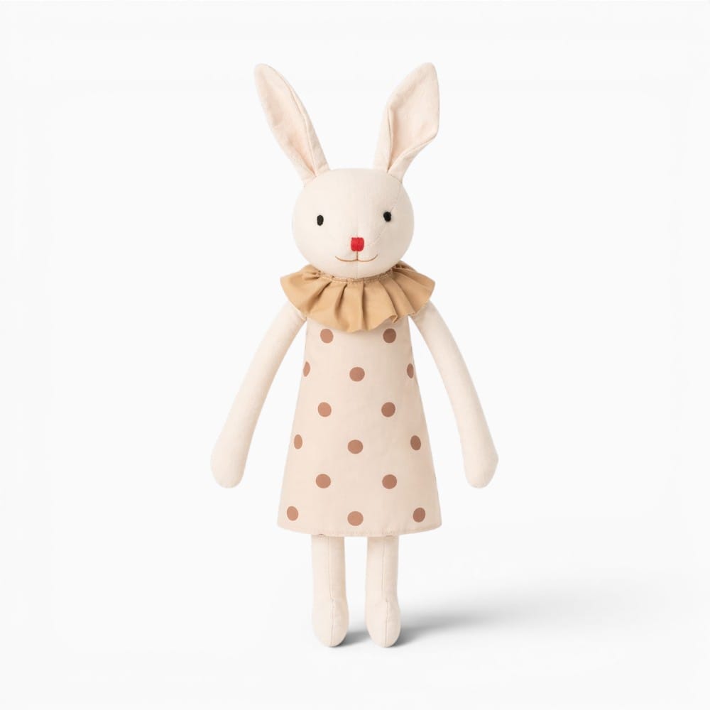 Beige Bunny Plush with Dress My Plushie
