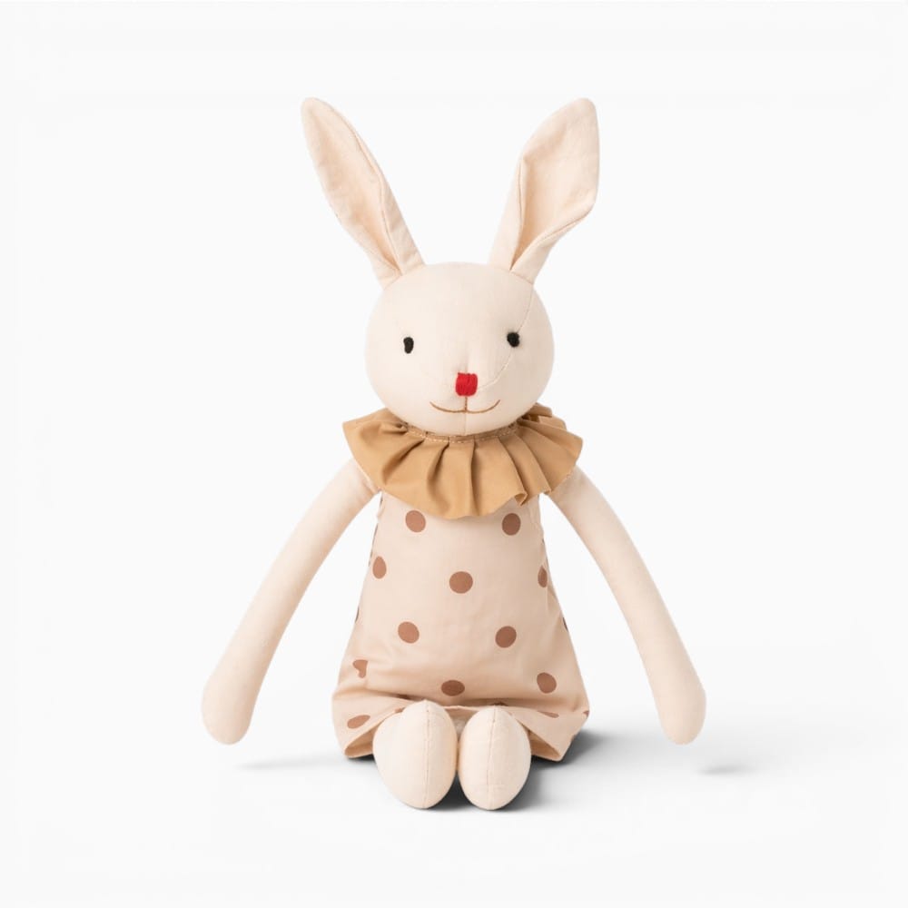 Beige Bunny Plush with Dress My Plushie