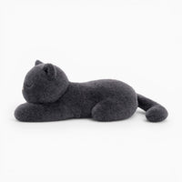Black Soft Lying Cat Plush My Plushie