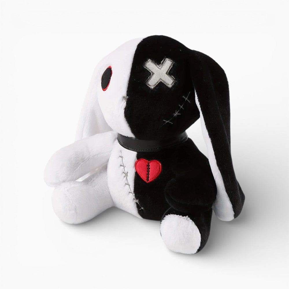 Black White Gothic Bunny Plush with Heart My Plushie