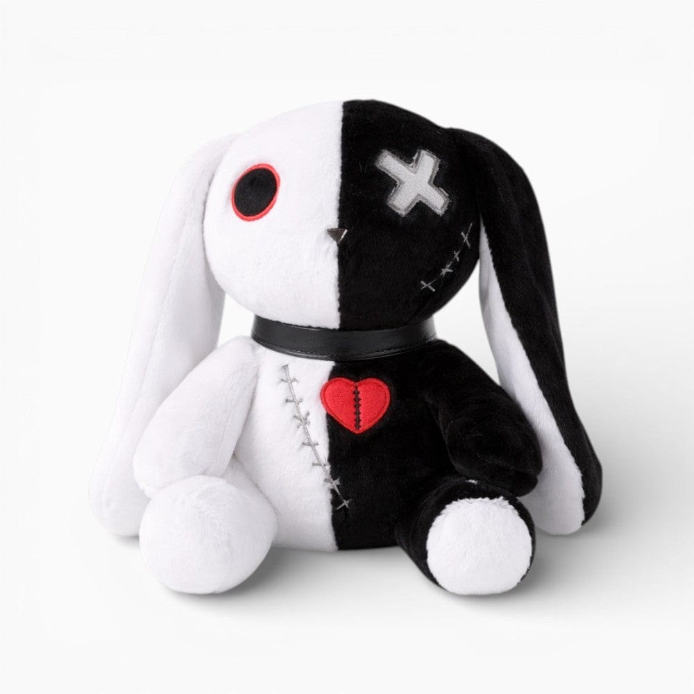Black White Gothic Bunny Plush with Heart My Plushie