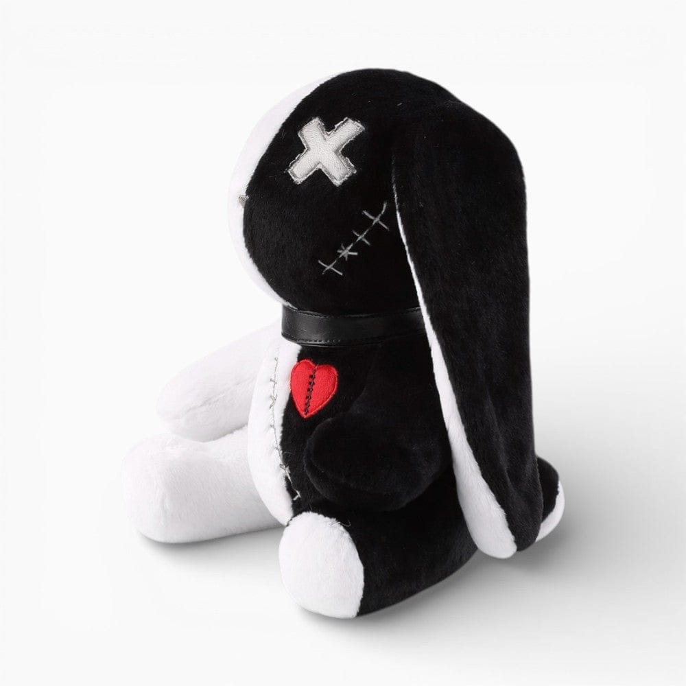 Black White Gothic Bunny Plush with Heart My Plushie