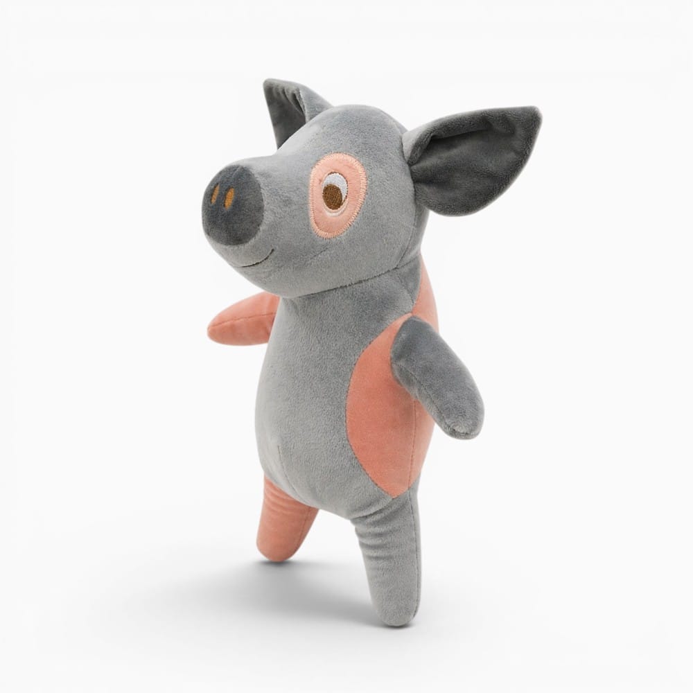 Blue Pink Smiling Pig Plush My Plushie