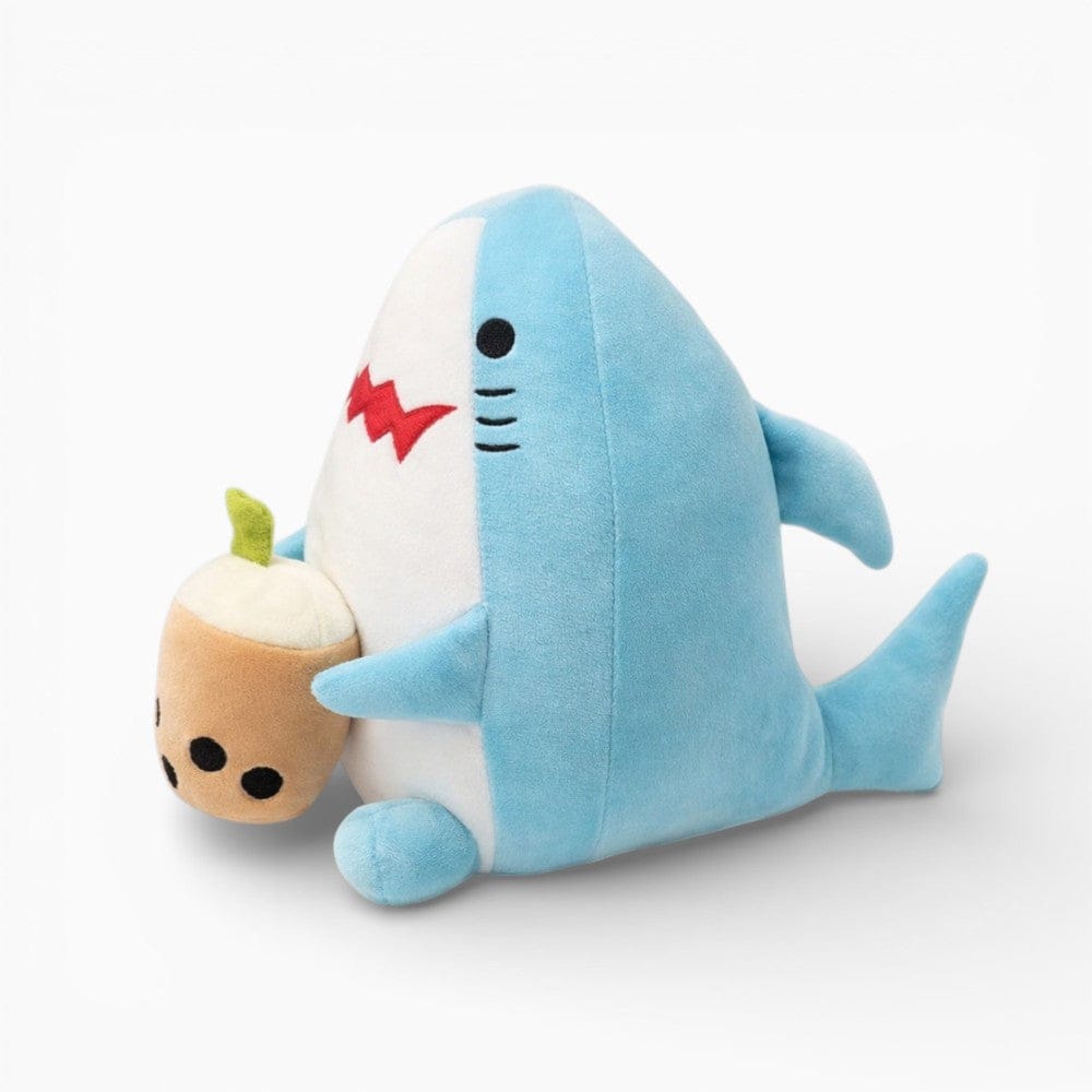 Blue Shark Plush with Bubble Tea My Plushie