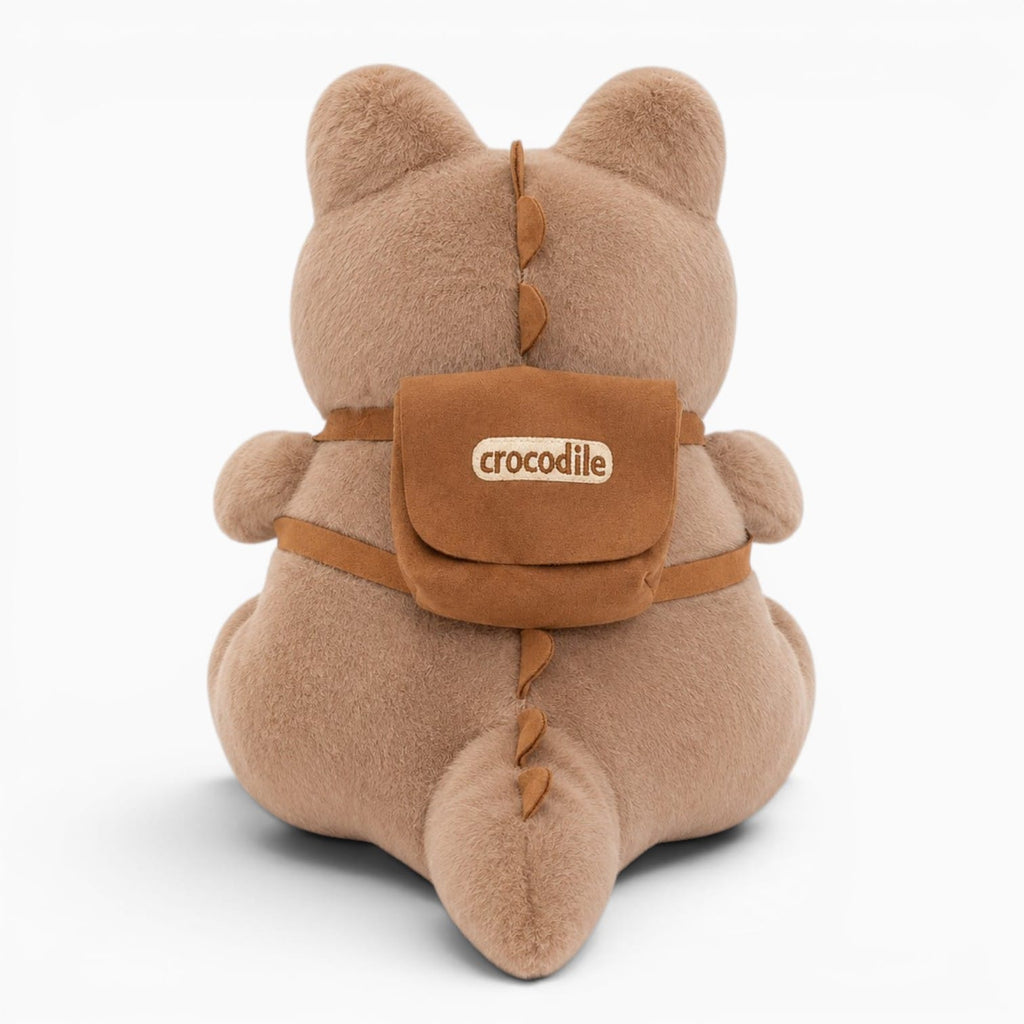 Brown Crocodile Plush with Backpack My Plushie