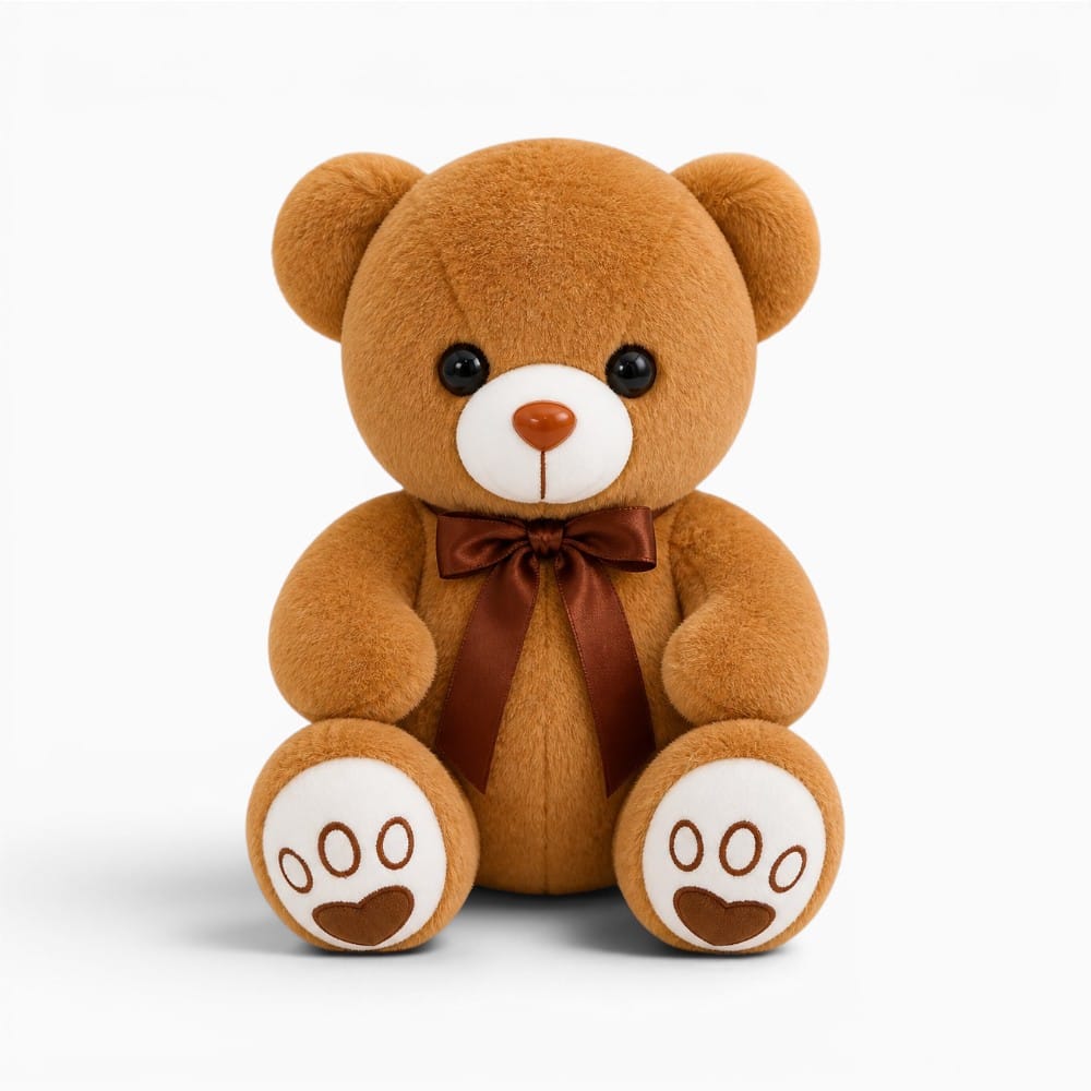 Brown Teddy Bear with Bow My Plushie