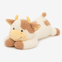 Brown White Large Cow Plush My Plushie