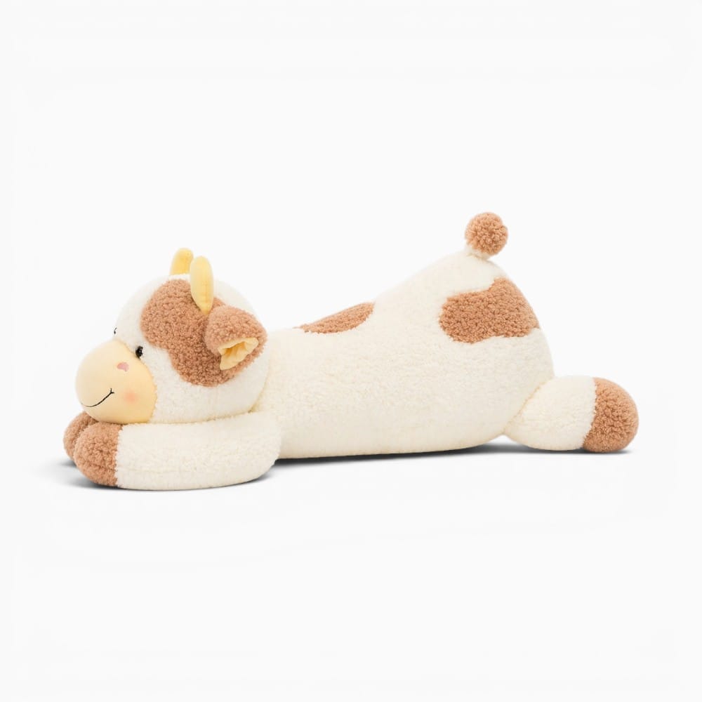 Brown White Large Cow Plush My Plushie