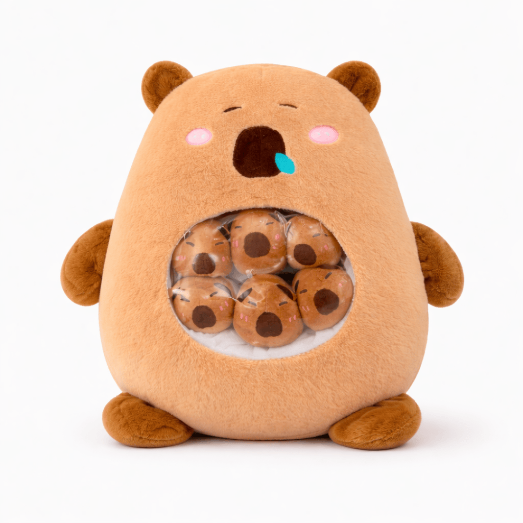 Capybara Pillow with Snack Compartment My Plushie