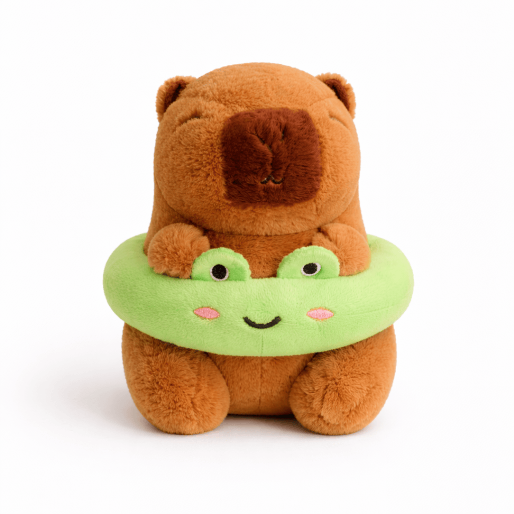 Capybara Plush with Frog Swim Ring My Plushie