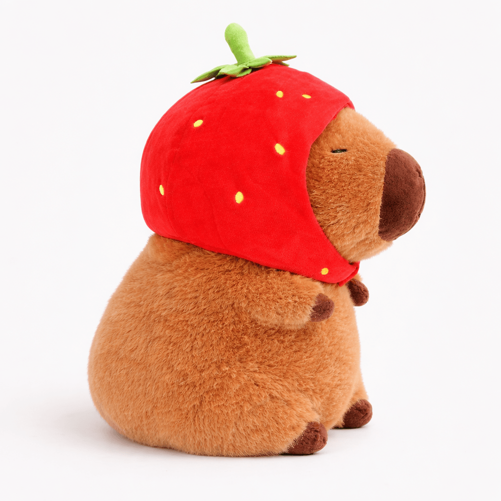 Capybara Plush with Strawberry Hat Soft My Plushie