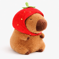 Capybara Plush with Strawberry Hat Soft My Plushie