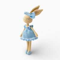 Crochet Bunny Doll in Blue Dress My Plushie