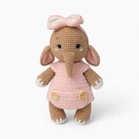 Crochet Elephant Plush in Pink Dress My Plushie