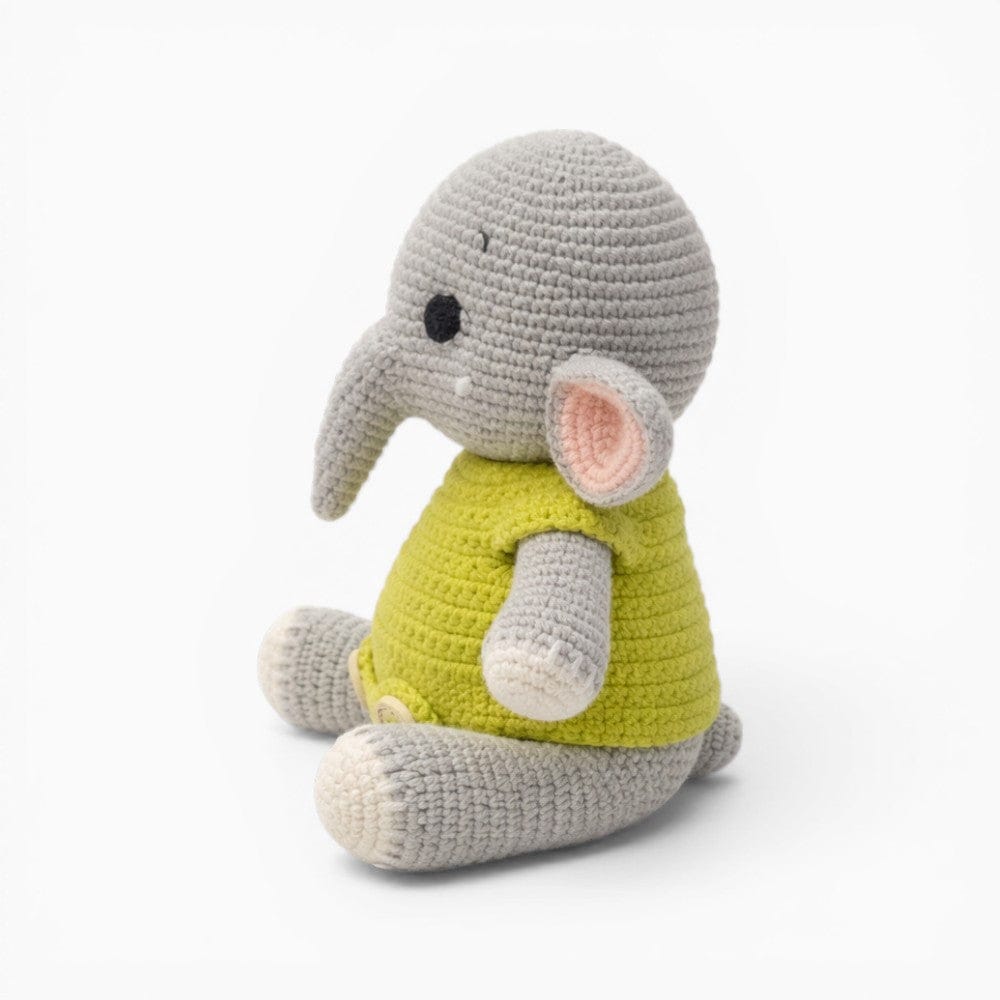 Crochet Elephant Plush in Yellow Romper My Plushie