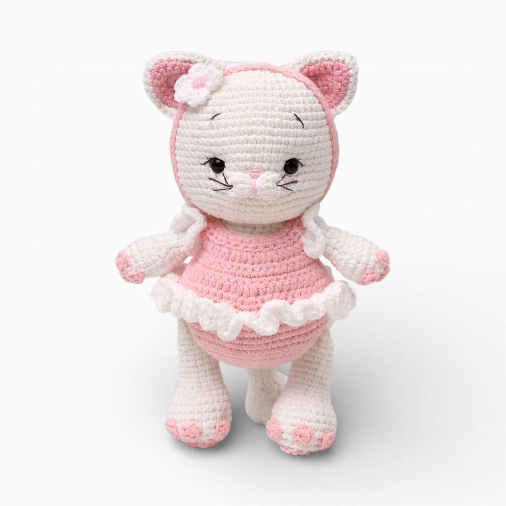 Crochet Kitten Doll in Pink Dress My Plushie