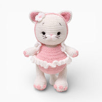 Crochet Kitten Doll in Pink Dress My Plushie