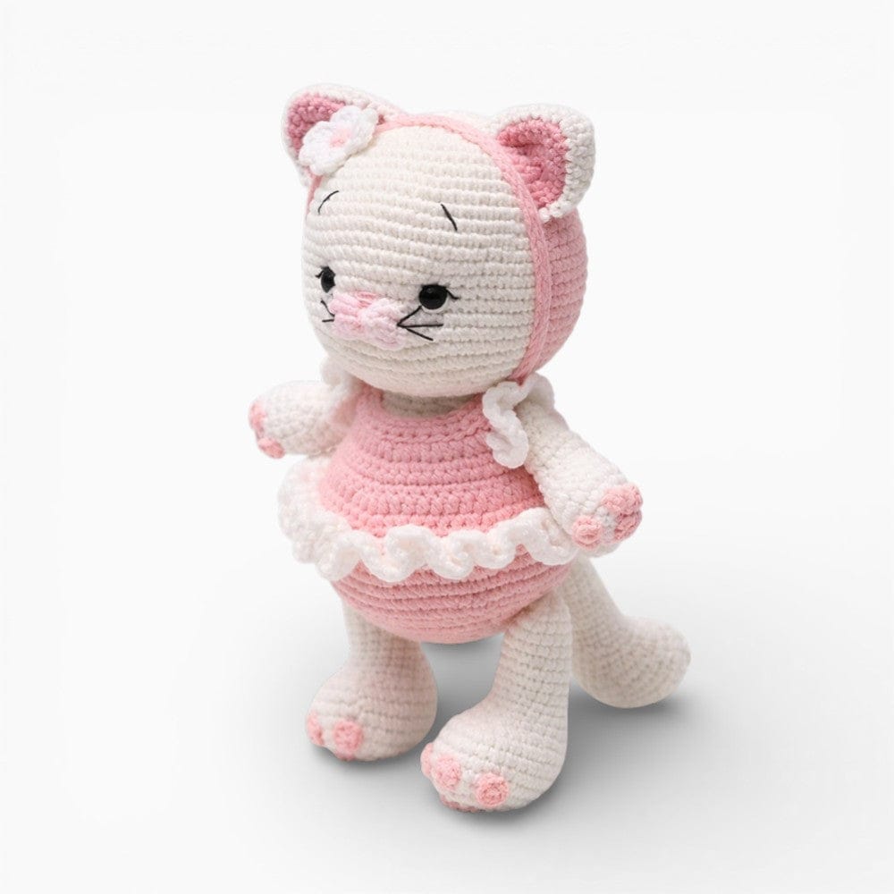 Crochet Kitten Doll in Pink Dress My Plushie