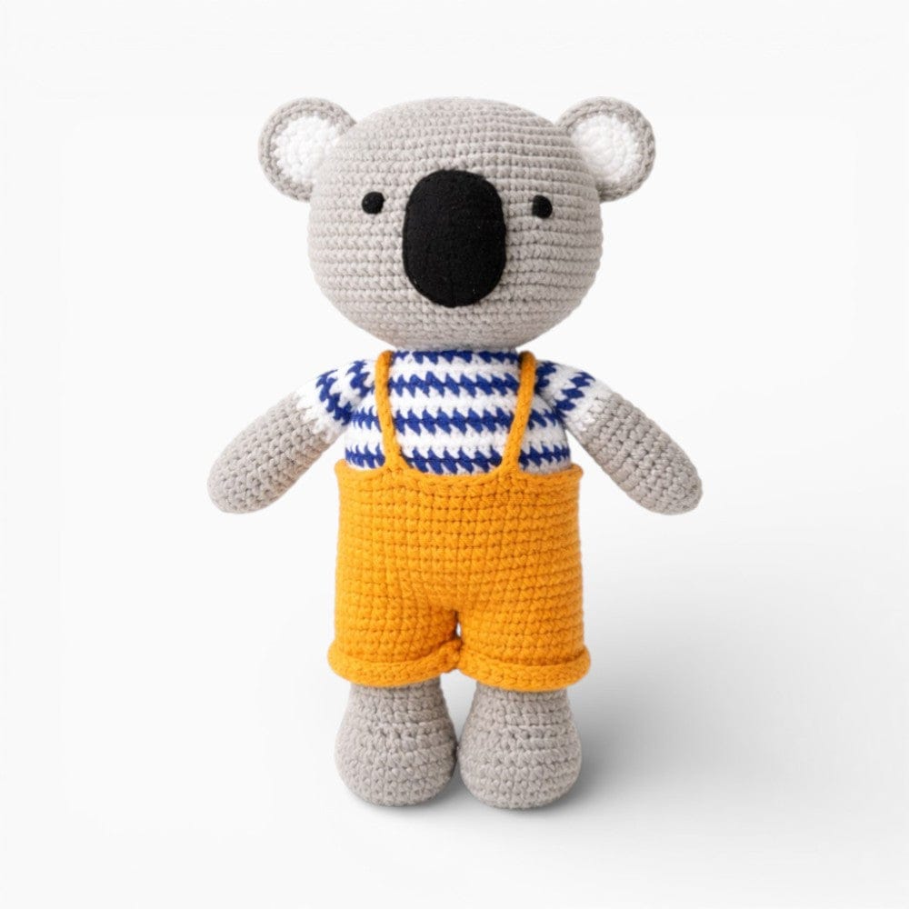 Crochet Koala Plush with Yellow Dungarees My Plushie