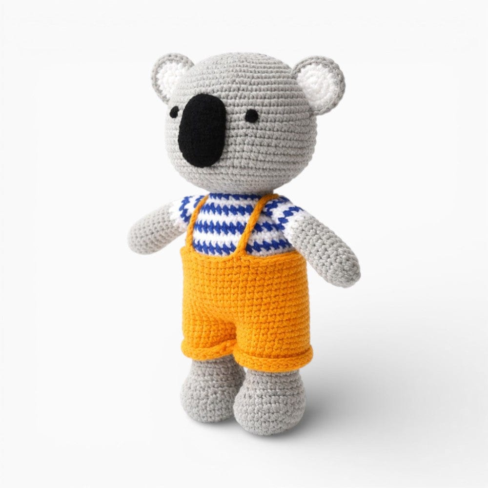 Crochet Koala Plush with Yellow Dungarees My Plushie