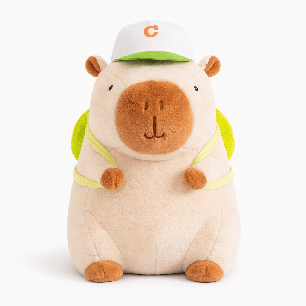 Cute Capybara Plush with Backpack and Cap My Plushie
