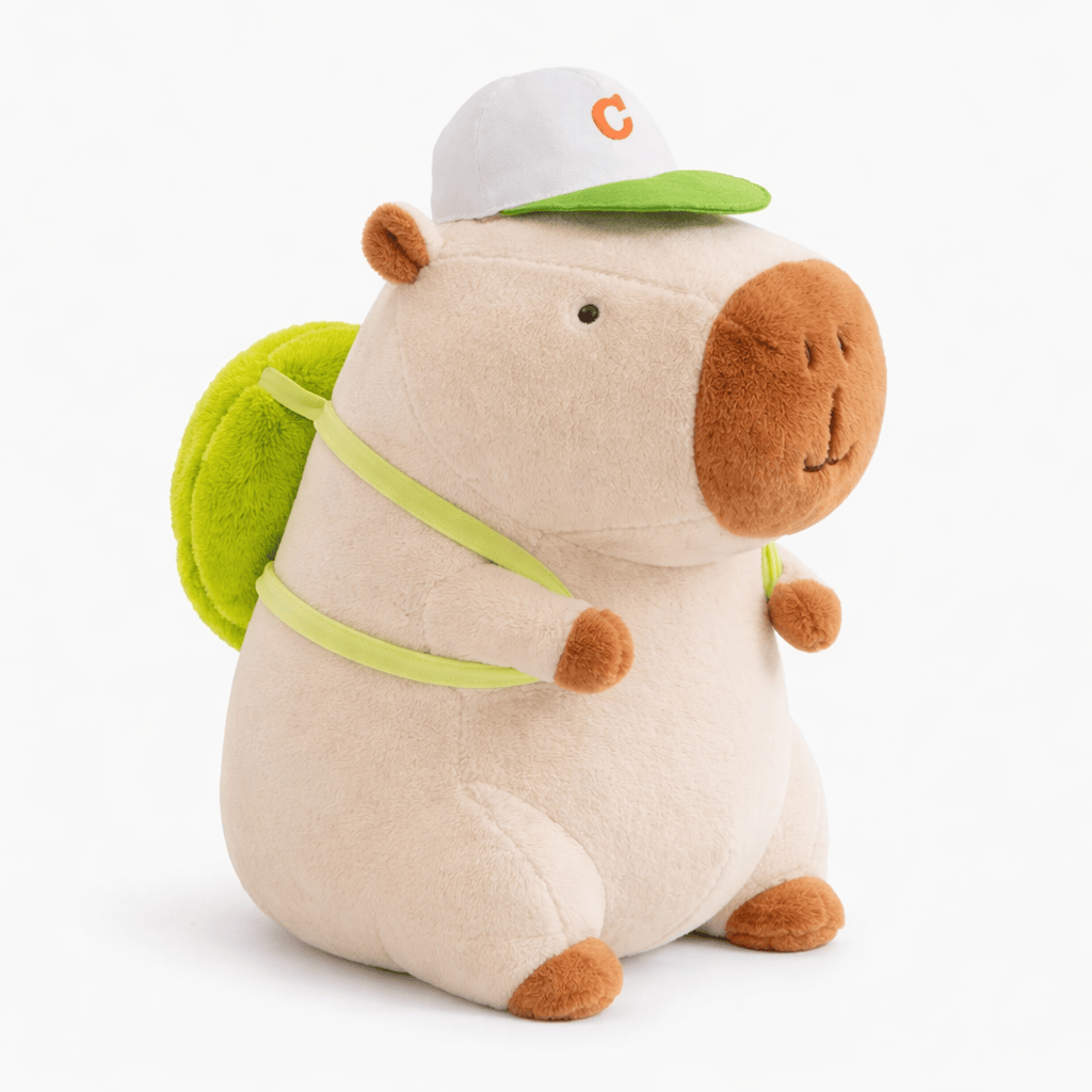 Cute Capybara Plush with Backpack and Cap My Plushie