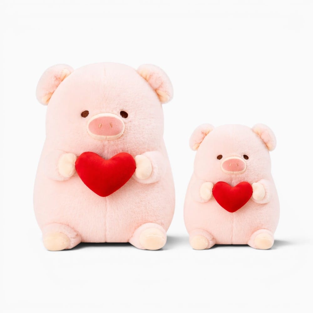 Cute Pink Pig Plush with Heart My Plushie