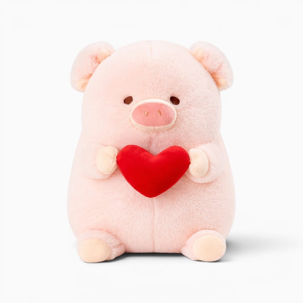 Cute Pink Pig Plush with Heart My Plushie