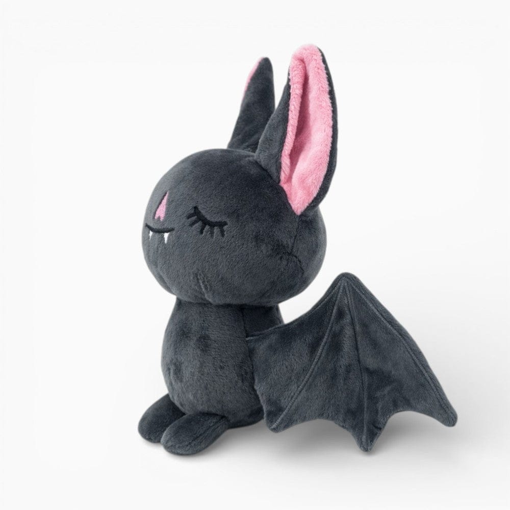 Dark Grey Bat Plush with Sleeping Face My Plushie