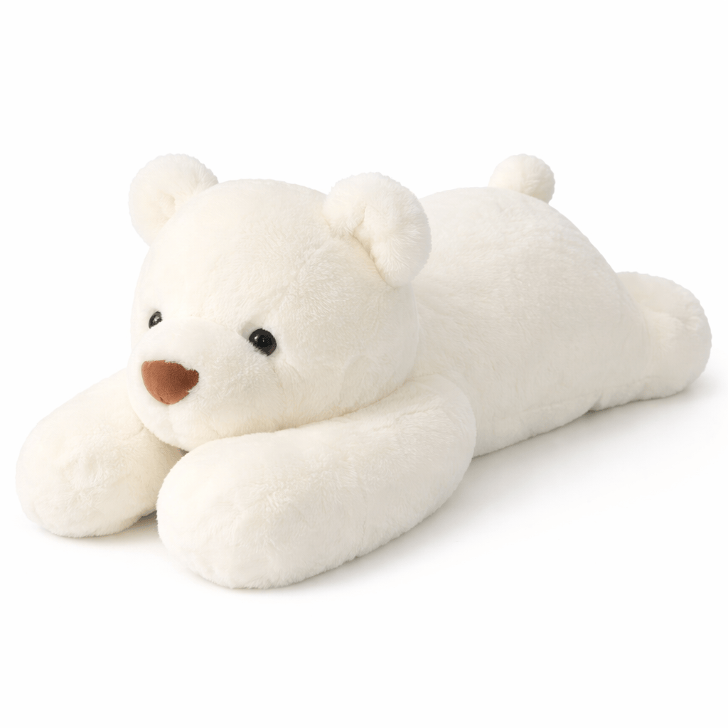 Flat Polar Bear Plush Soft Lounging Cushion My Plushie