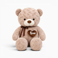 Giant Beige Teddy Bear with Heart My Plushie