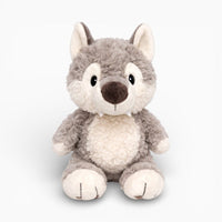 Grey Wolf Plush for Kids Sitting My Plushie
