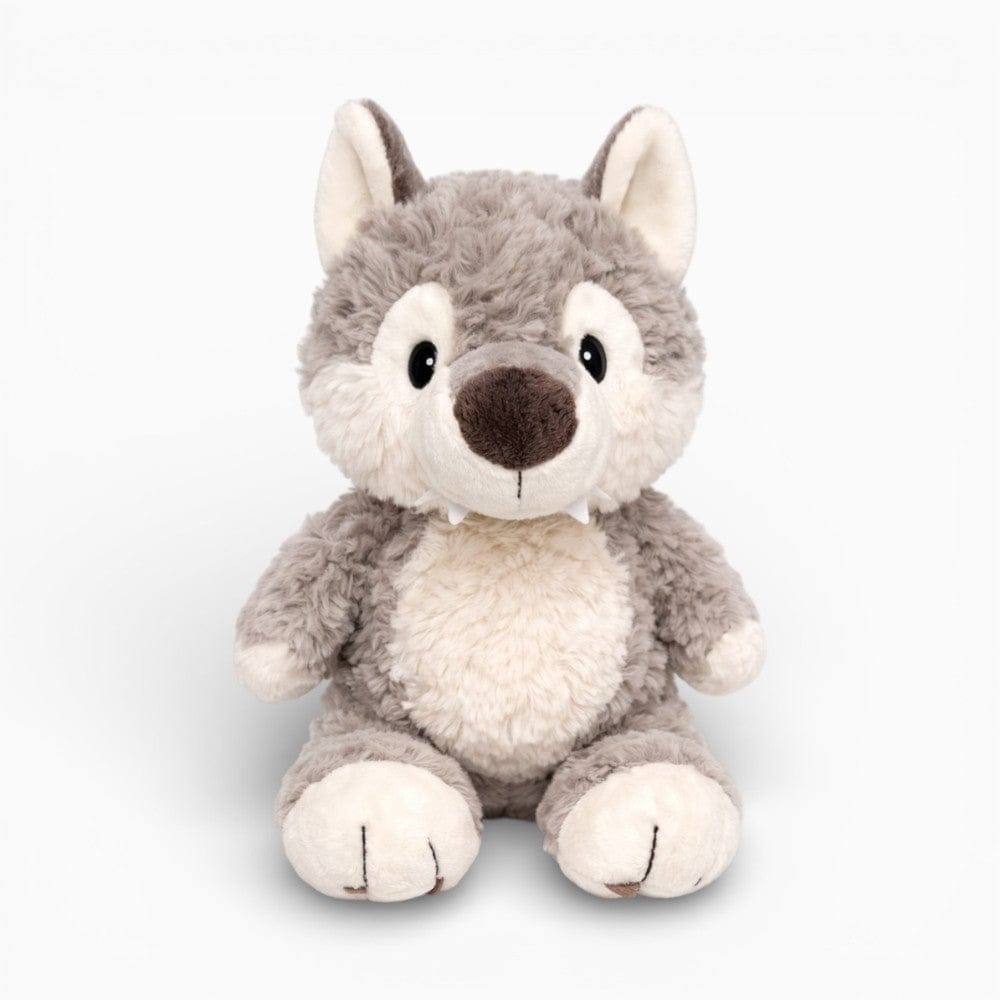 Grey Wolf Plush for Kids Sitting My Plushie