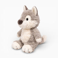 Grey Wolf Plush for Kids Sitting My Plushie