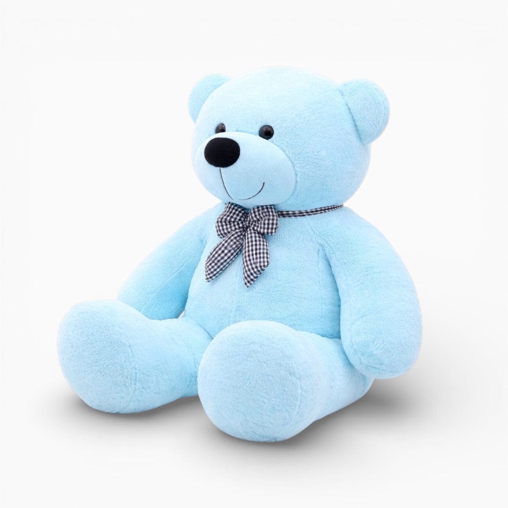 Light Blue Giant Teddy Bear with Checked Bow My Plushie