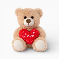 Light Brown Teddy Bear with Red Love Heart My Plushie