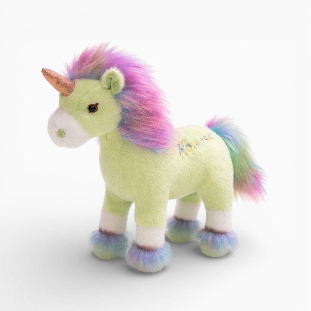 Light Green Unicorn Plush with Rainbow Mane My Plushie