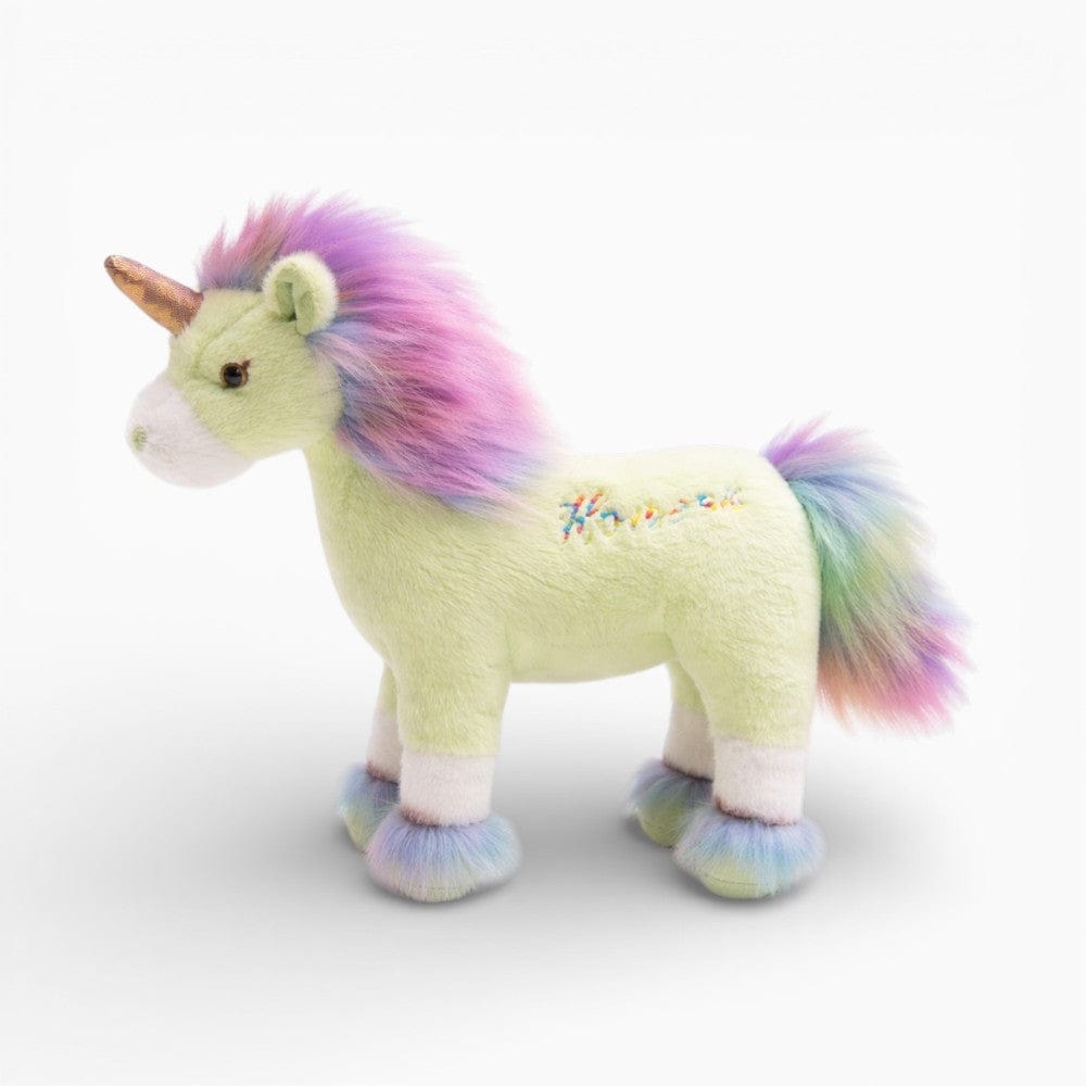 Light Green Unicorn Plush with Rainbow Mane My Plushie