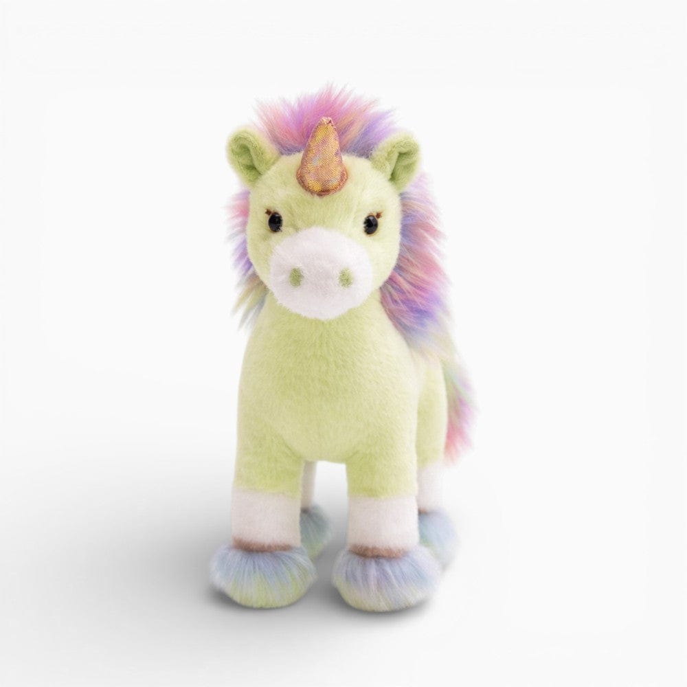 Light Green Unicorn Plush with Rainbow Mane My Plushie