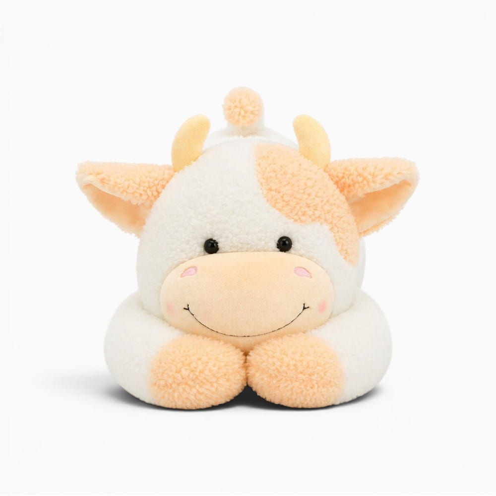 Orange White Large Cow Plush My Plushie