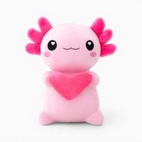 Pink Axolotl Plush with Heart Kawaii My Plushie