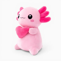Pink Axolotl Plush with Heart Kawaii My Plushie