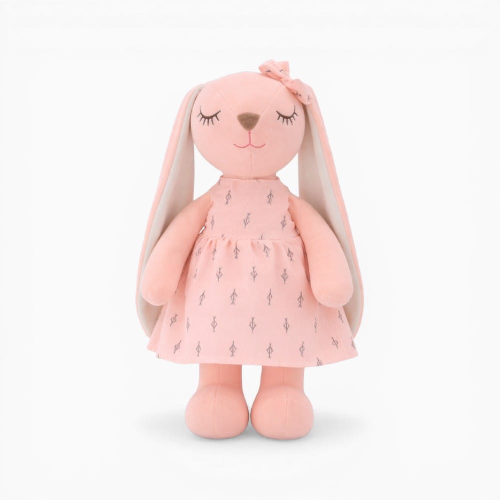 Pink Bunny Plush with Dress My Plushie