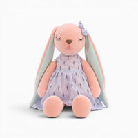 Pink Bunny Plush with Purple Dress My Plushie