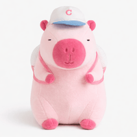 Pink Capybara Plush with Cap Backpack My Plushie