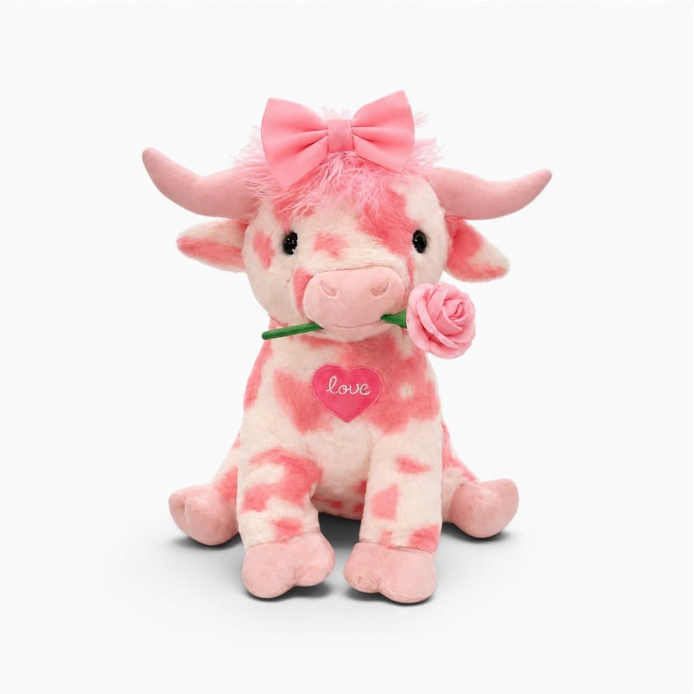 Pink Love Highland Cow Plush My Plushie