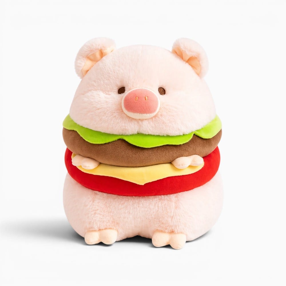 Pink Pig Burger Plush My Plushie