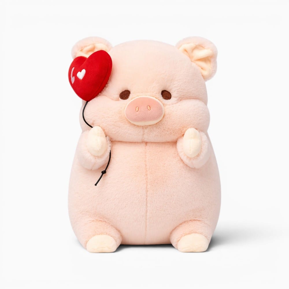 Pink Pig Plush with Heart My Plushie